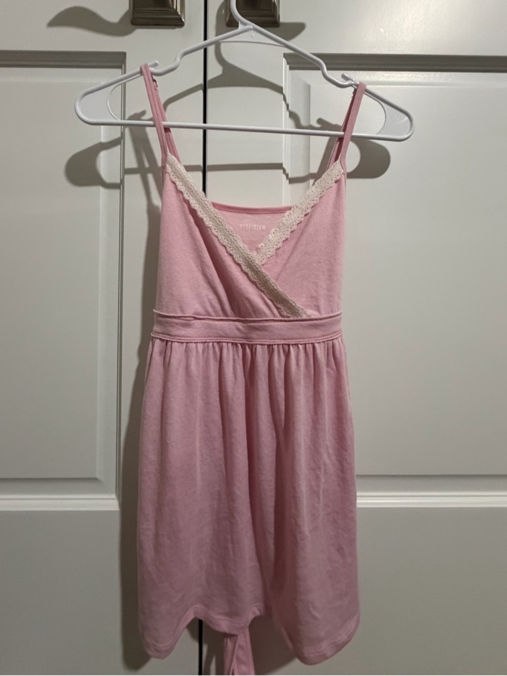 Coquette Hollister Pink Lace-Trim Tank Top